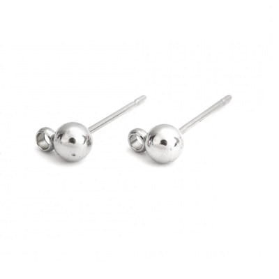 [404105] Baza kolczyka wkrętka z oczkiem 4mm stal nierdzewna