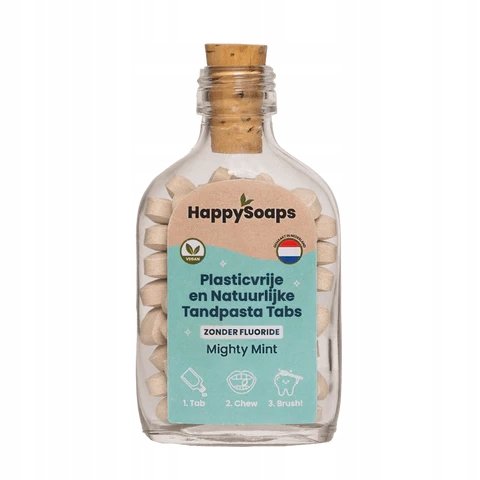Bio-pasta do zębów w tabletkach Happysoaps Tandpasta Tabs 62 szt bez fluoru