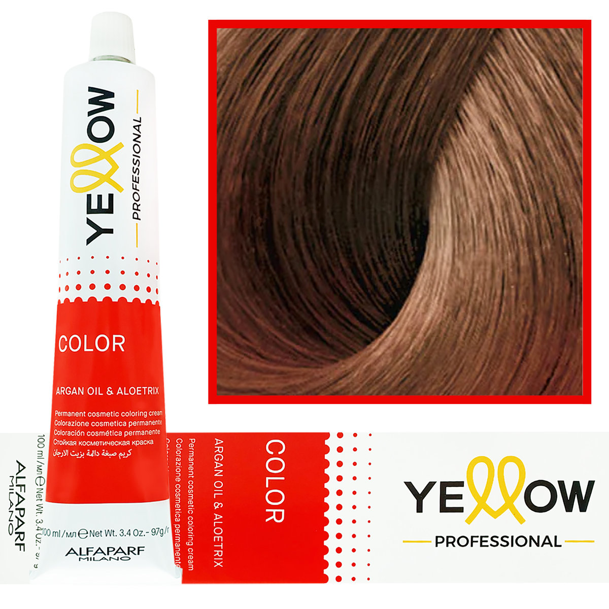 Alfaparf Yellow 100ml Farba do włosów, 9,4 Bardzo Jasny Miedziany Blond