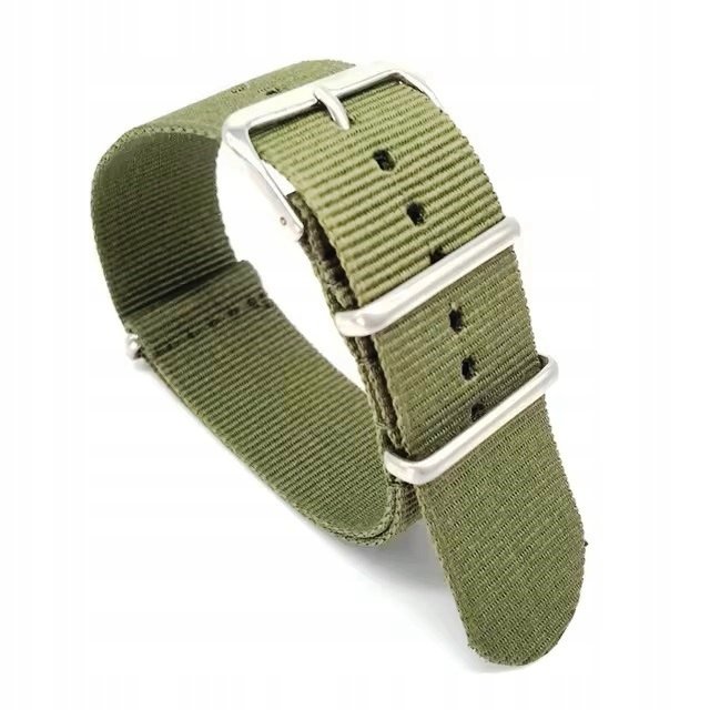 DŁUGI, WOJSKOWY PARCIANY PASEK NATO - KHAKI, 24MM + TELESKOPY
