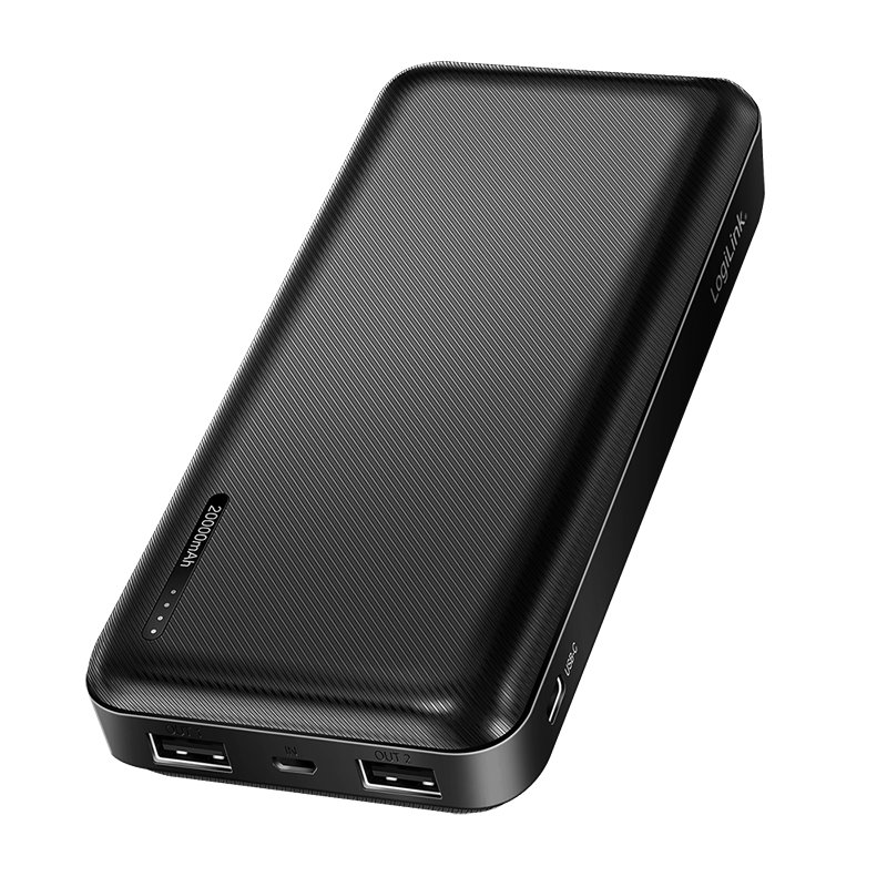 Powerbank 20 000 mAh z 2x USB-A i 1x USB-C, Czarny