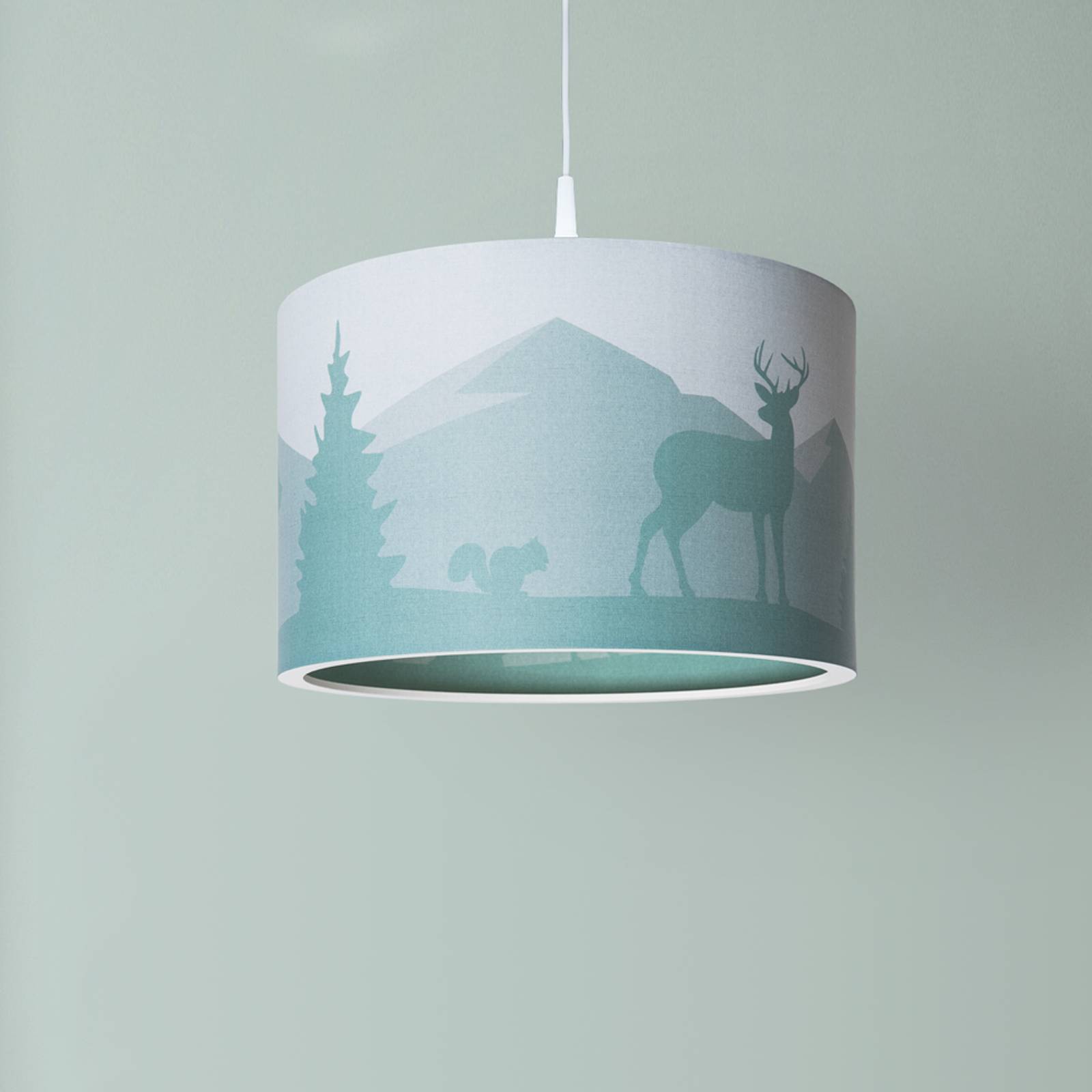 Elobra Lampa wisząca 25/40 Scandi Forest, Ø 40 cm, zielona, 1-punktowa
