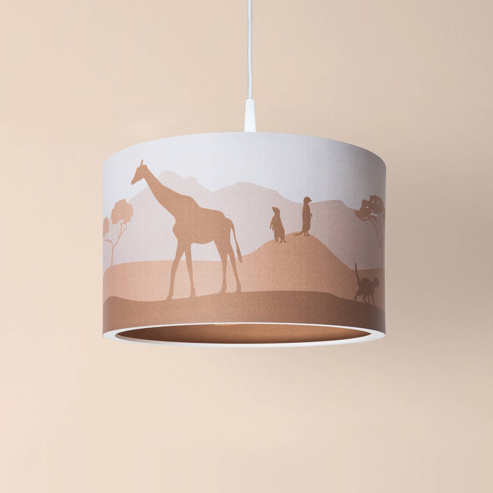 Elobra Lampa wisząca 25/40 Scandi Savanne, Ø 38 cm, pomarańczowa, E27