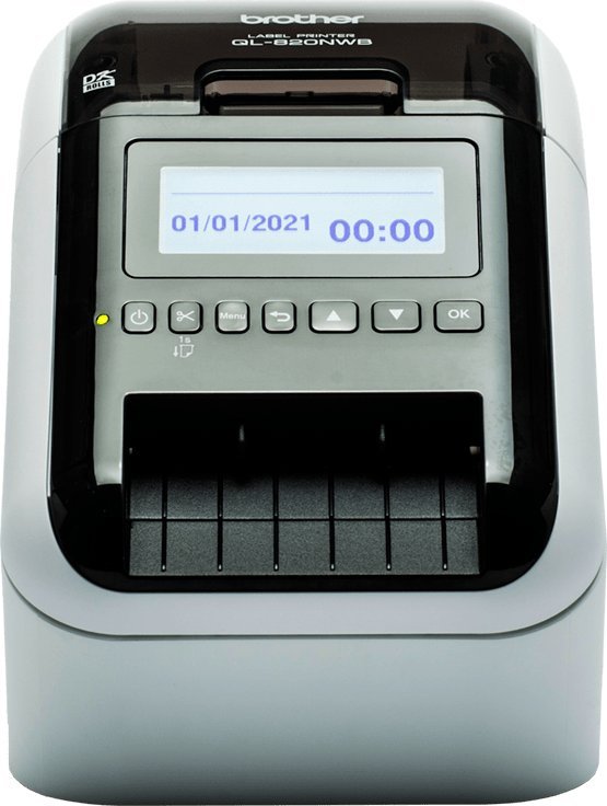 Drukarka etykiet Brother Brother QL-820NWBcVM drukarka etykiet bezpośrednio termiczny 300 x 600 DPI 176 mm/s Przewodowy i Bezprzewodowy Przewodowa sieć LAN DK Wi-Fi Bluetooth