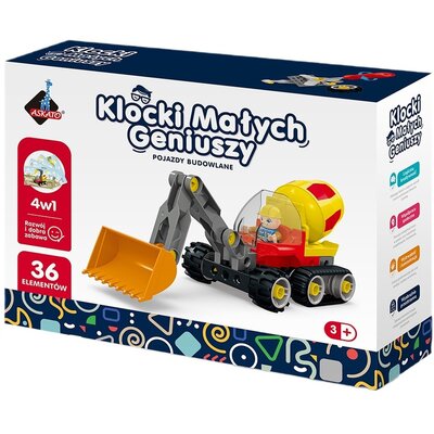 Klocki małych geniuszy konstrukcyjne 4w1 36 elementów