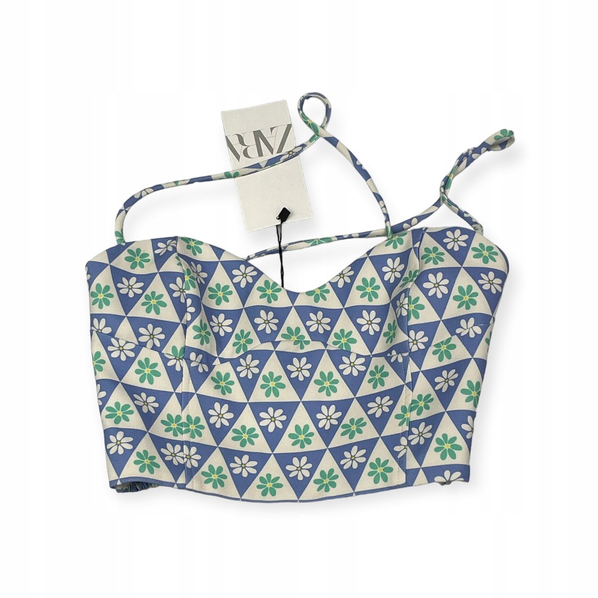 Top damski ramiączka kwiaty wielokolorowy ZARA XS