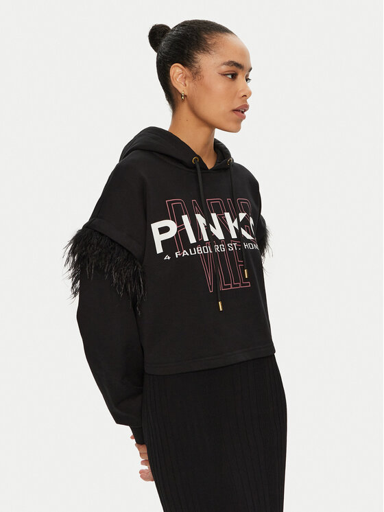 PINKO Bluzka 103129 A1LU Czarny Regular Fit