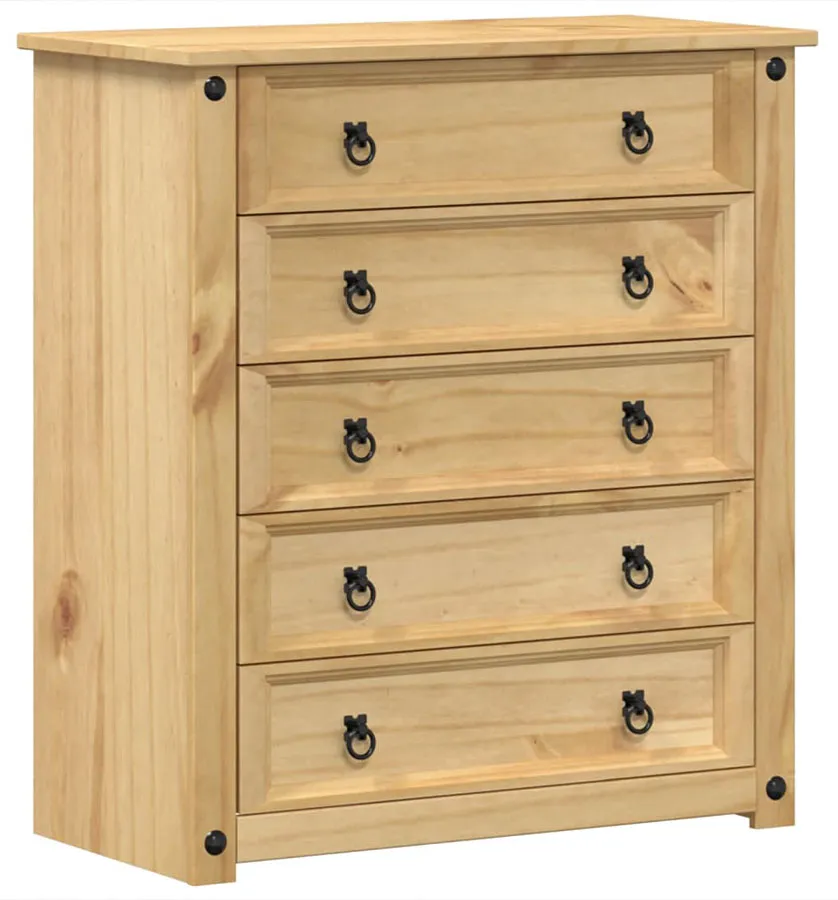 Klasyczna drewniana komoda z 5 szufladami - Foster 6X