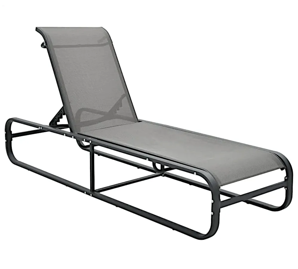 Elior Solidny szary leżak ogrodowy D9-D54