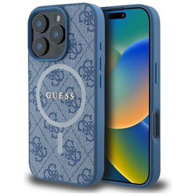 Guess 4G Ring Classic Logo do iPhone 16 Pro niebieski