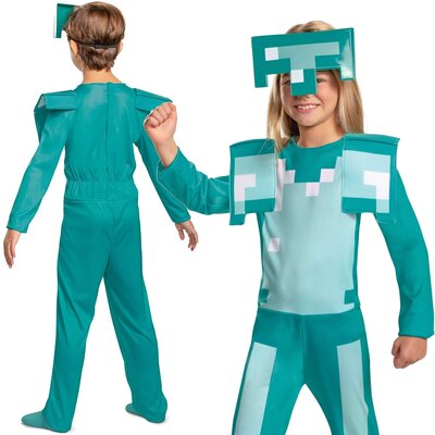 ﻿Minecraft kostium, strój karnawałowy diamentowa zbroja 127-136 cm (7-8 lat)