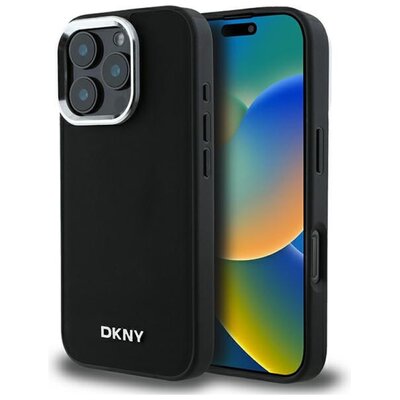 Etui DKNY Plain Silver Logo MagSafe do Apple iPhone 16 Pro Max Czarny | Bezpłatny transport