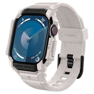 Spigen Etui z paskiem Rugged Armor Pro do Apple Watch 10 46 mm, beżowe
