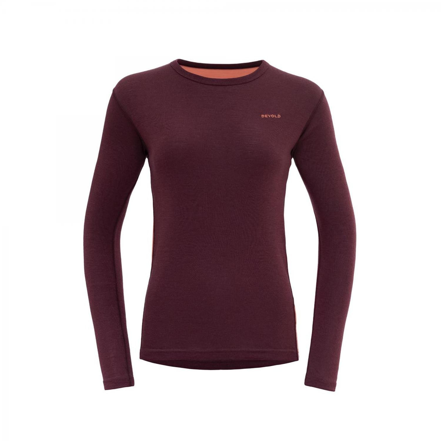 Damska koszulka Devold Multi Sport Merino 190 Shirt Wmn Rozmiar: M / Kolor: bordowy