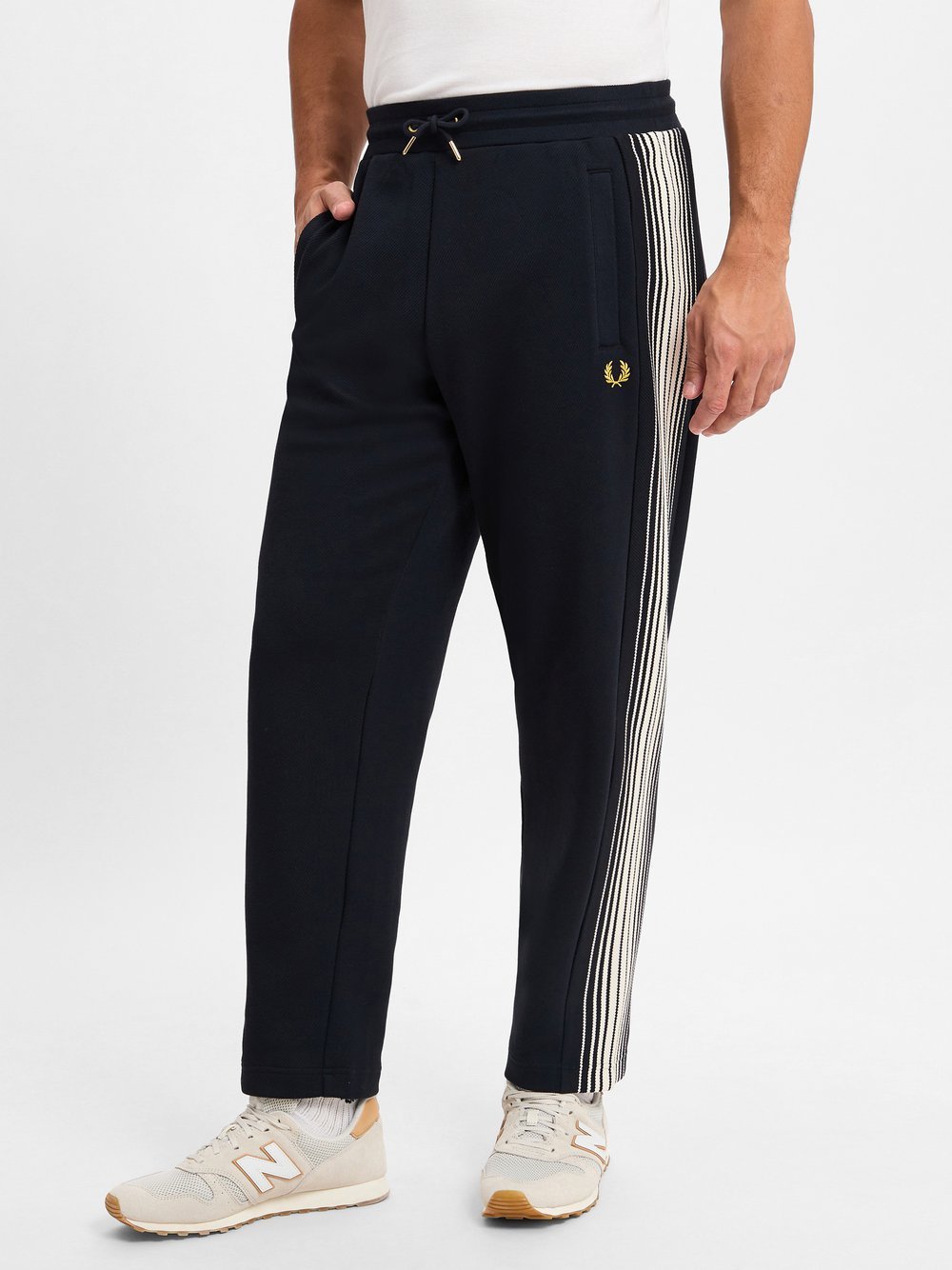 Fred Perry Męskie spodnie dresowe Mężczyźni Bawełna niebieski w paski, S