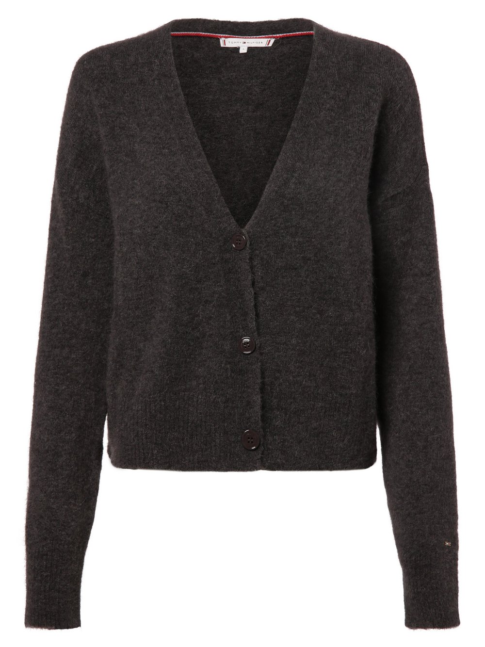 Tommy Hilfiger Kardigan damski z dodatkiem alpaki Kobiety szary jednolity, M