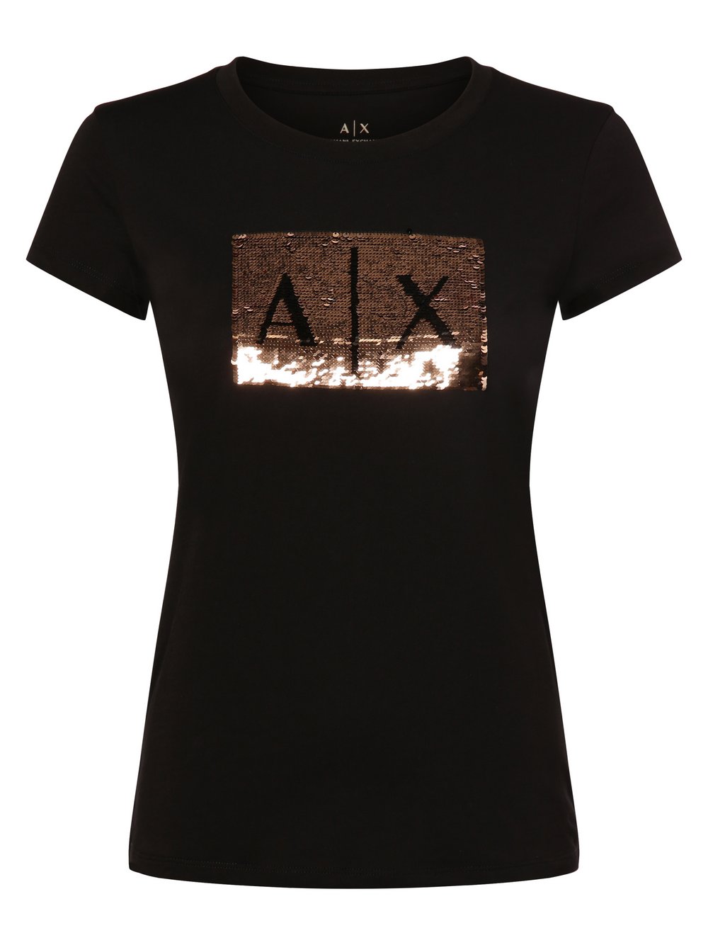 Armani Exchange T-shirt damski Kobiety Bawełna czarny nadruk, XS