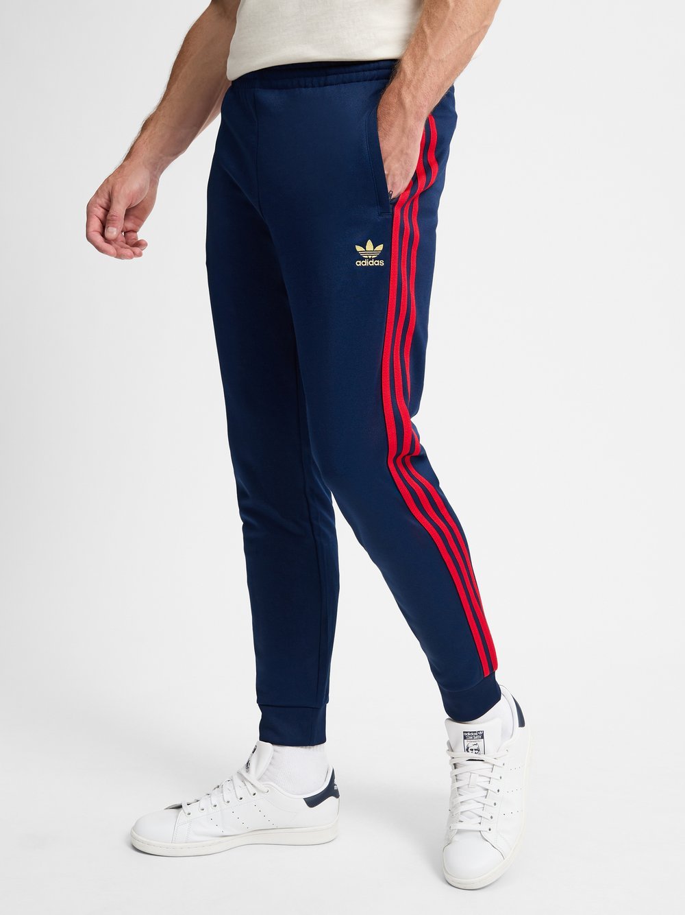 adidas Originals Męskie spodnie dresowe Mężczyźni Bawełna niebieski jednolity, S