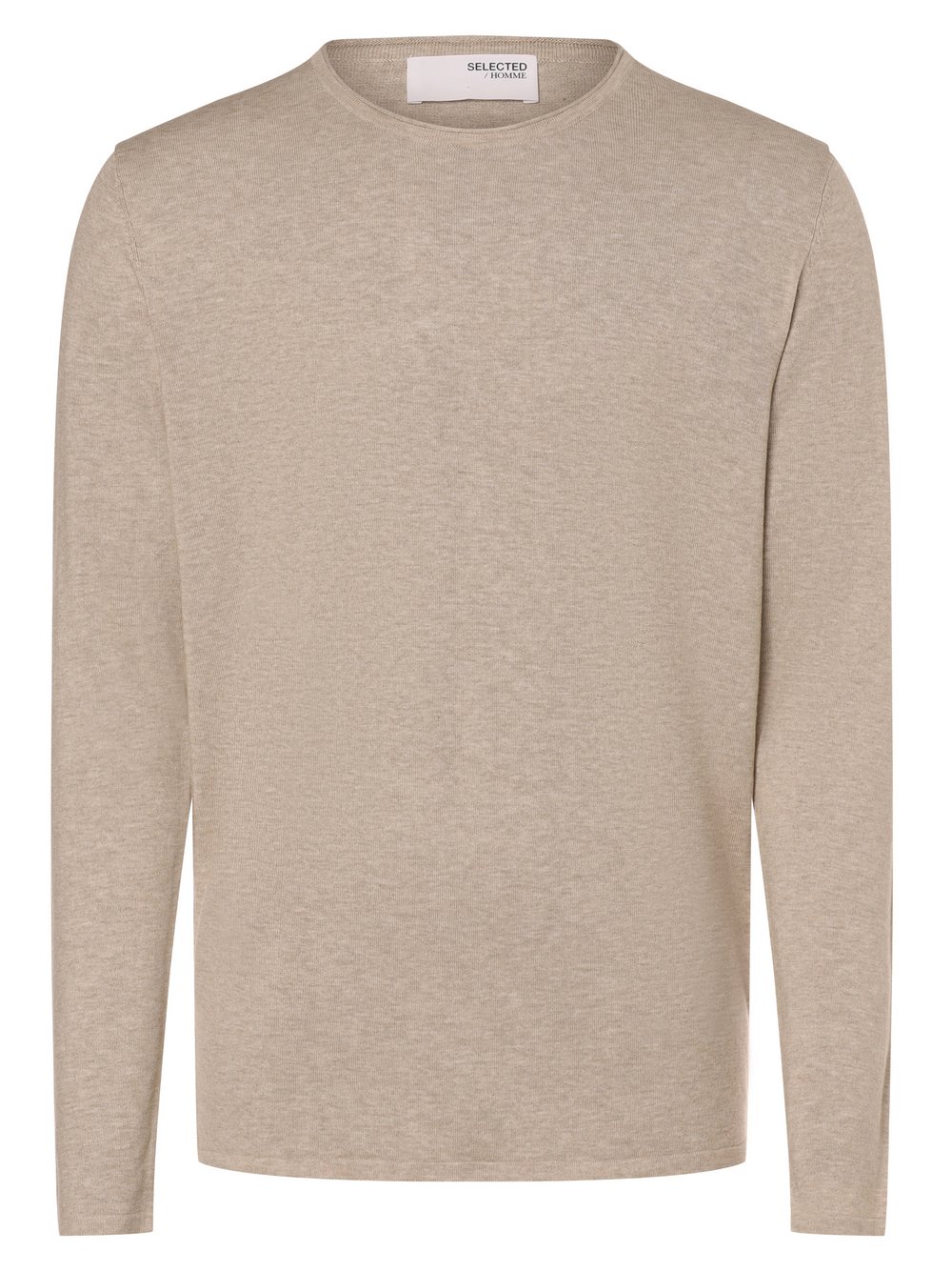 Selected Sweter - SLHRome Mężczyźni Bawełna beżowy marmurkowy, XL