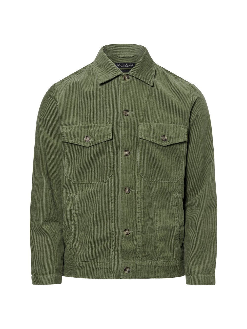 Marc O'Polo Męska koszula casual Mężczyźni Comfort Fit Bawełna zielony jednolity, M