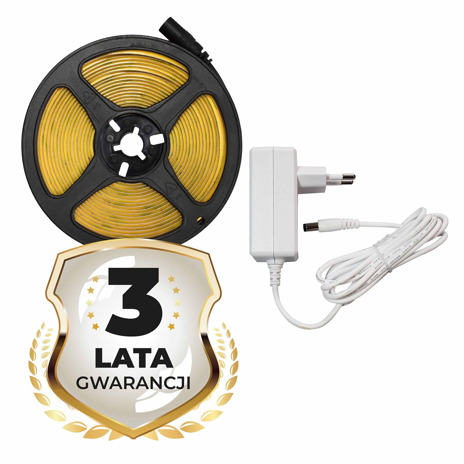 Taśma LED COB 320/m 4000K IP20 Eko-Light, 3 m, z zasilaczem