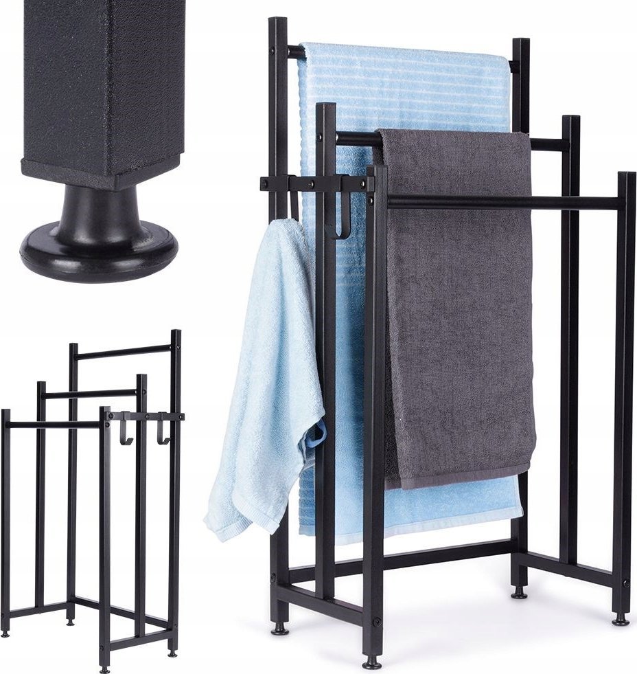 Vilde Wieszak na ręczniki metalowy czarny