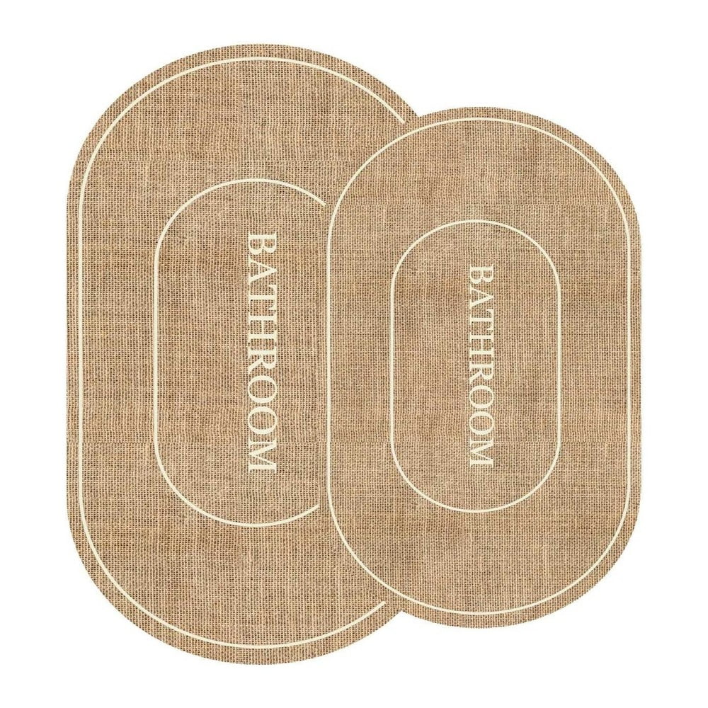Brązowo-kremowe dywaniki łazienkowe zestaw 2 szt. 60x90 cm Jute Look – Mila Home