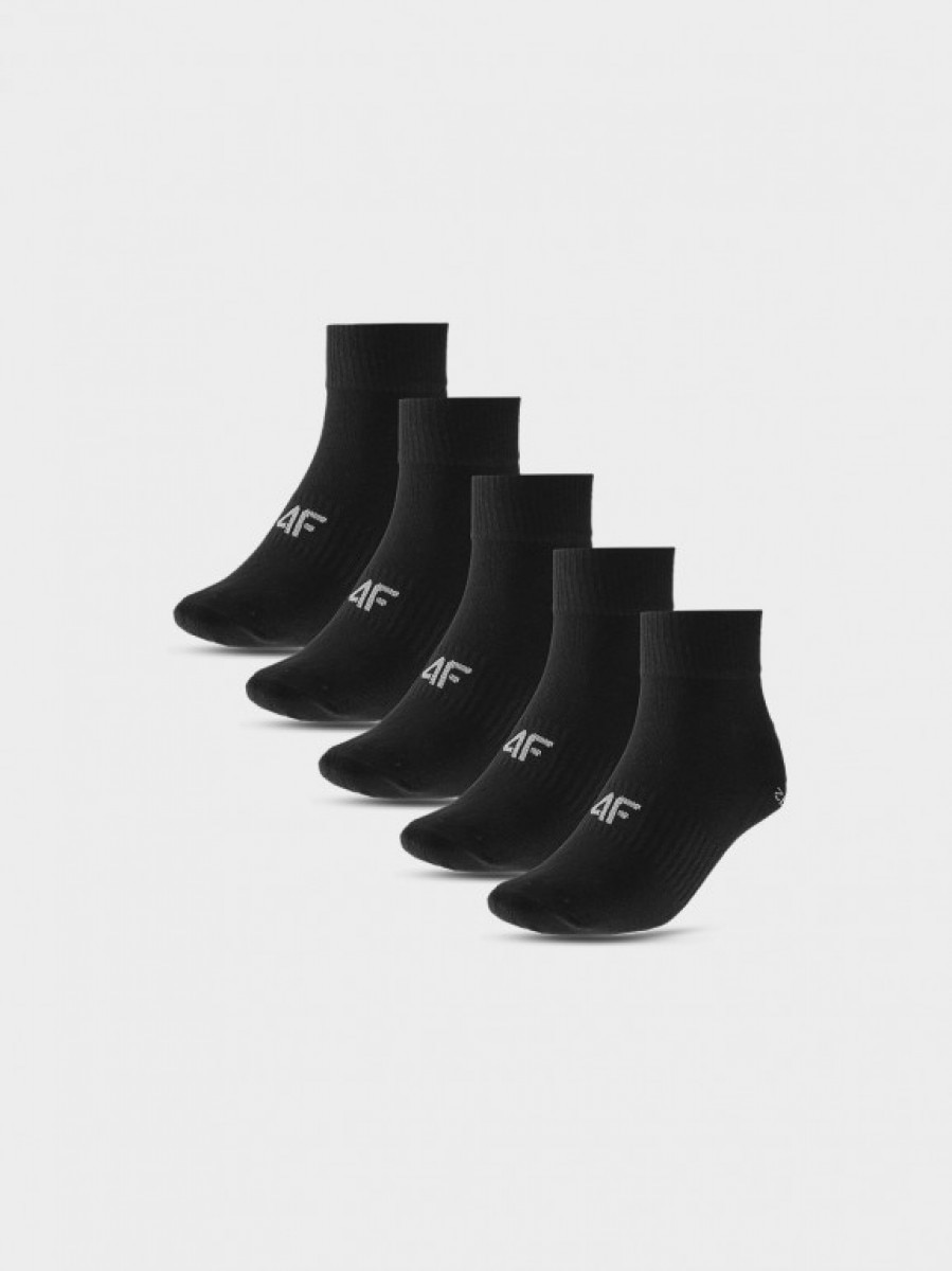 Męskie skarpetki basic (5-pack) 4F 4FWMM00USOCM283 - czarne