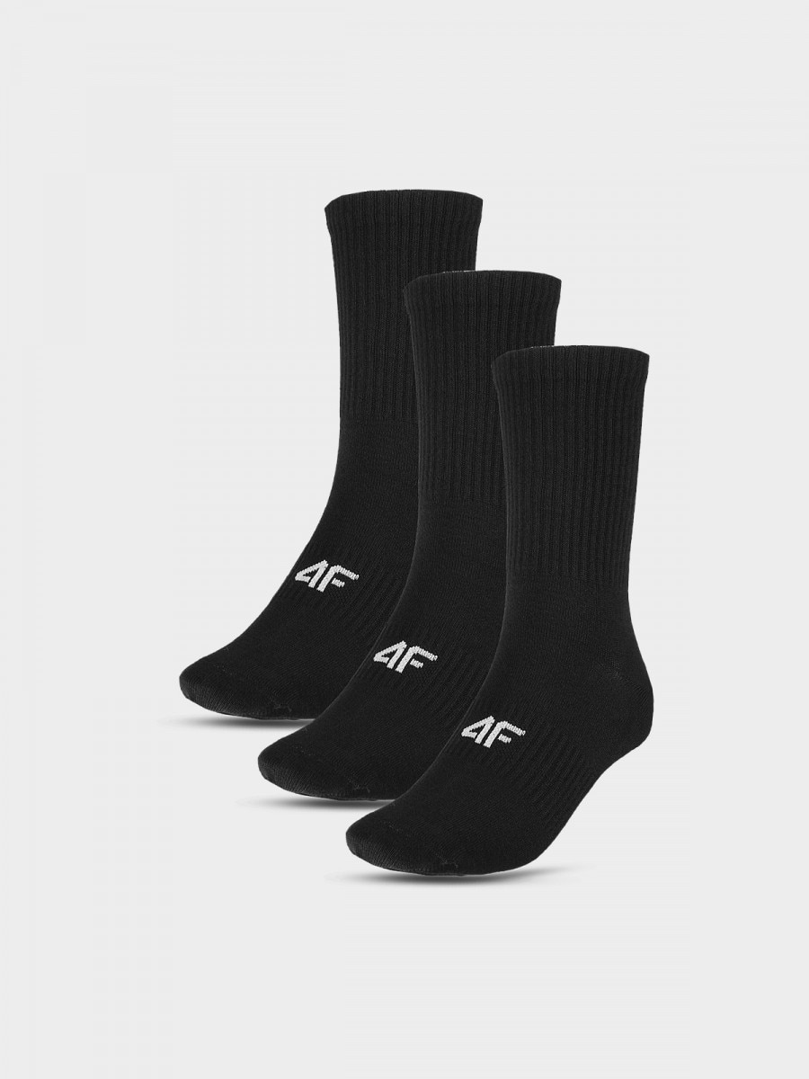 Damskie skarpetki basic (3-pack) 4F 4FWMM00USOCF279 - czarne