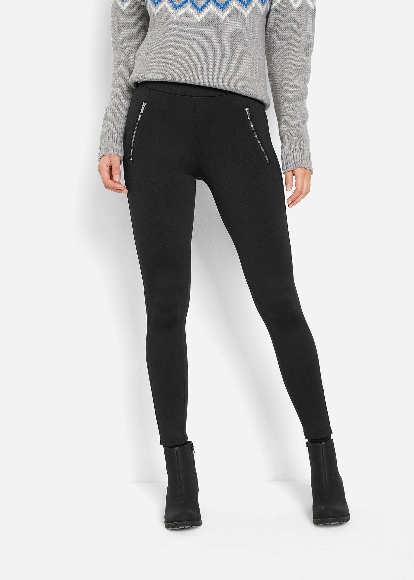 Legginsy ocieplane z wysoką talią - bonprix