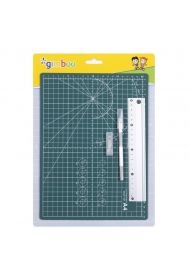 Mata do cięcia A4 + linijka aluminiowa 20cm, nożyk