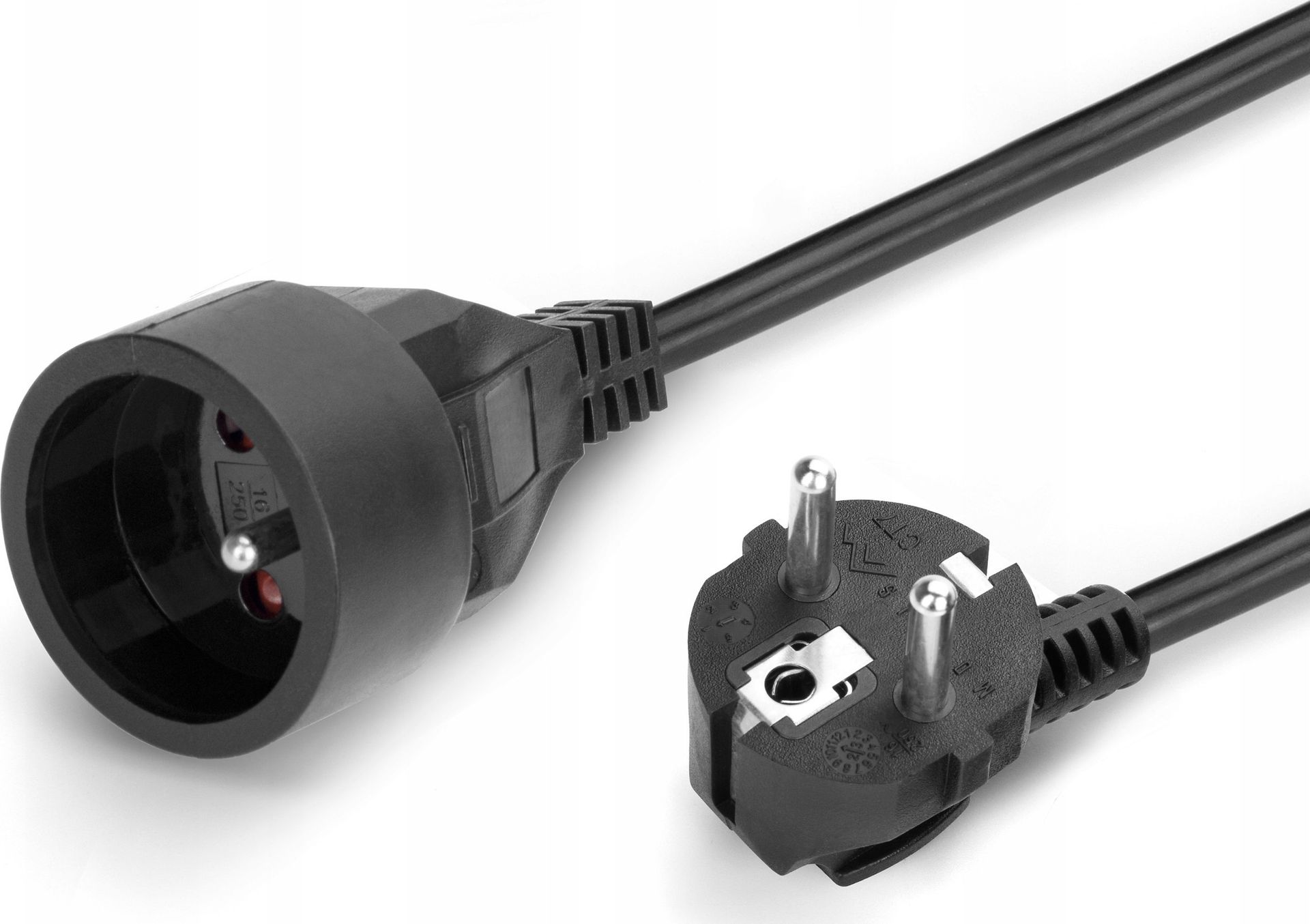 Montis Przedłużacz sieciowy wtyk-gniazdo 2m czarny MT117B-2 MONTIS