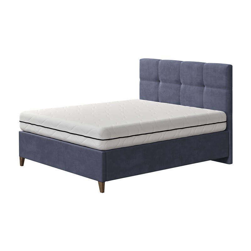 Łóżko ESJA NEW CONCEPT kontynentalne light : Rozmiar - 180x200, Tkanina - Grupa I, Pojemnik  - Z pojemnikiem, Nogi - Drewniana czarna