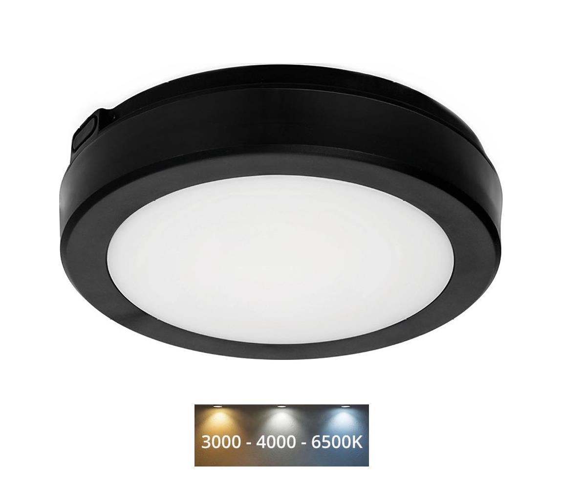 LED Plafon łazienkowy NAIROS LED/12W/230V 3000/4000/6500K IP65 czarny