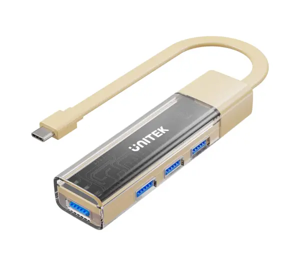 Unitek H1319ACL01 USB C/USB A 5Gbps 4x USB A Kremowy