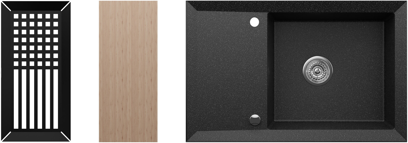 Zlewozmywak granitowy Kernau KGS Y 6078 1B1D Black Metallic Darmowa dostawa od 99 zł!