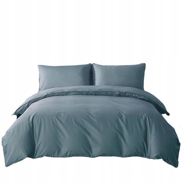 KOMPLET POŚCIELI 160x200 trzyczęściowy jednolity CIEMNOSZARY RÓŻNE KOLORY