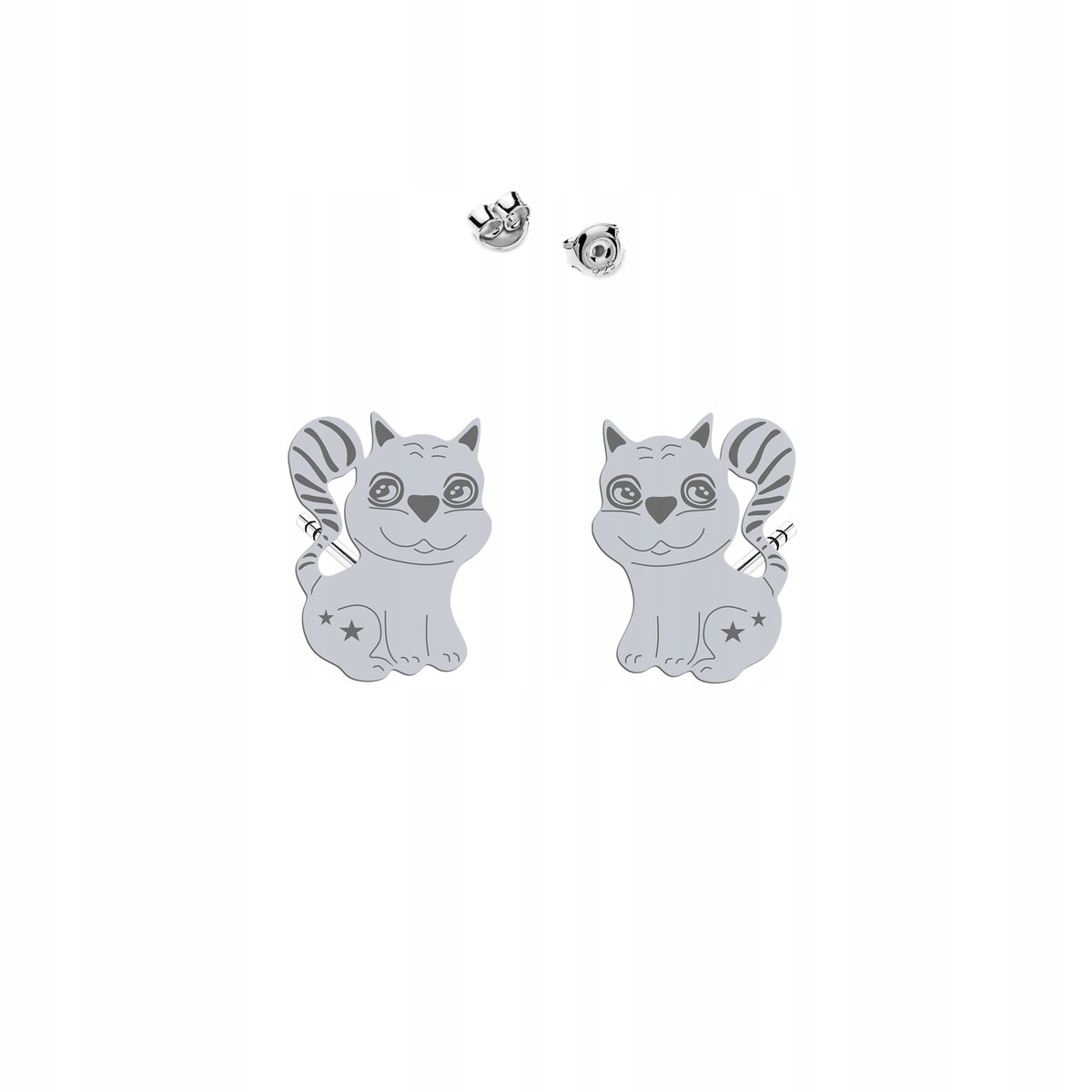 Srebrne Kolczyki CUTIE KOTEK DEDYKACJA GRATIS