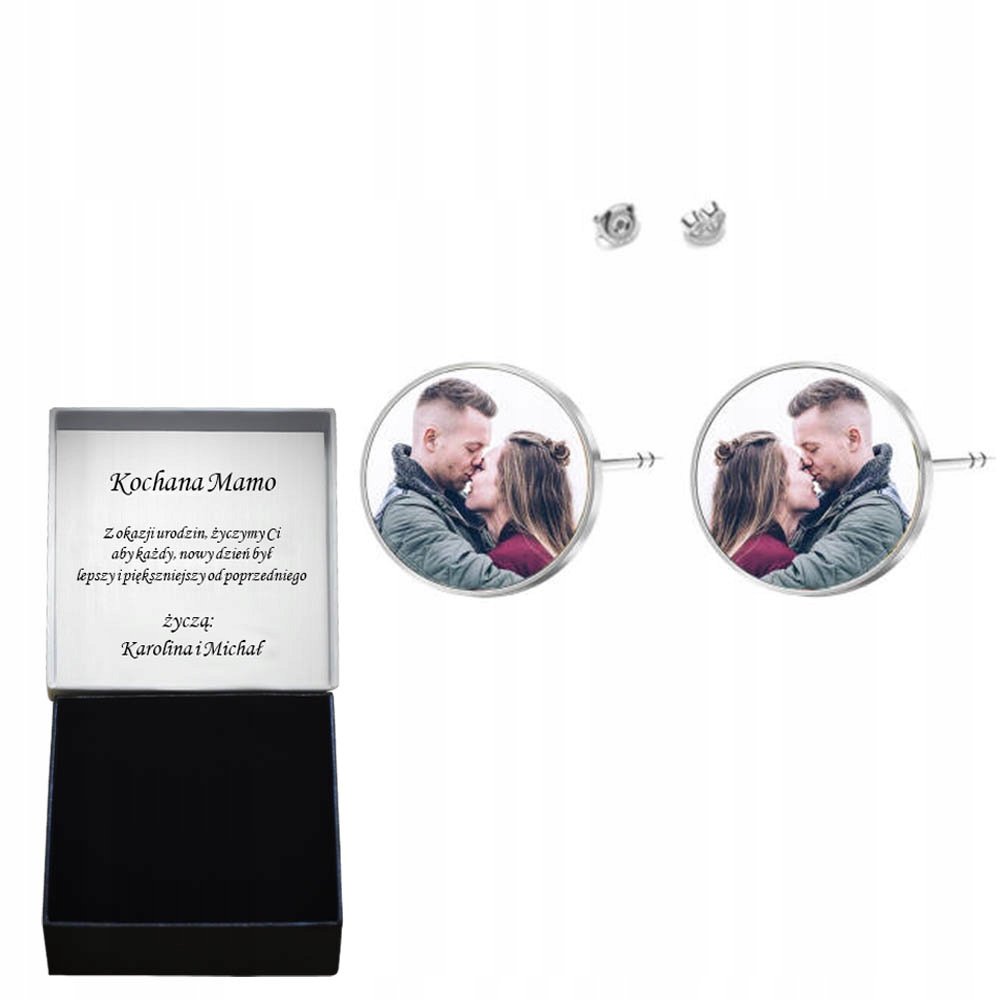 Kolczyki ze Zdjęciem Personalizacja srebro