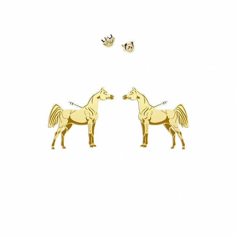Pozłacane Kolczyki Koń Arabski