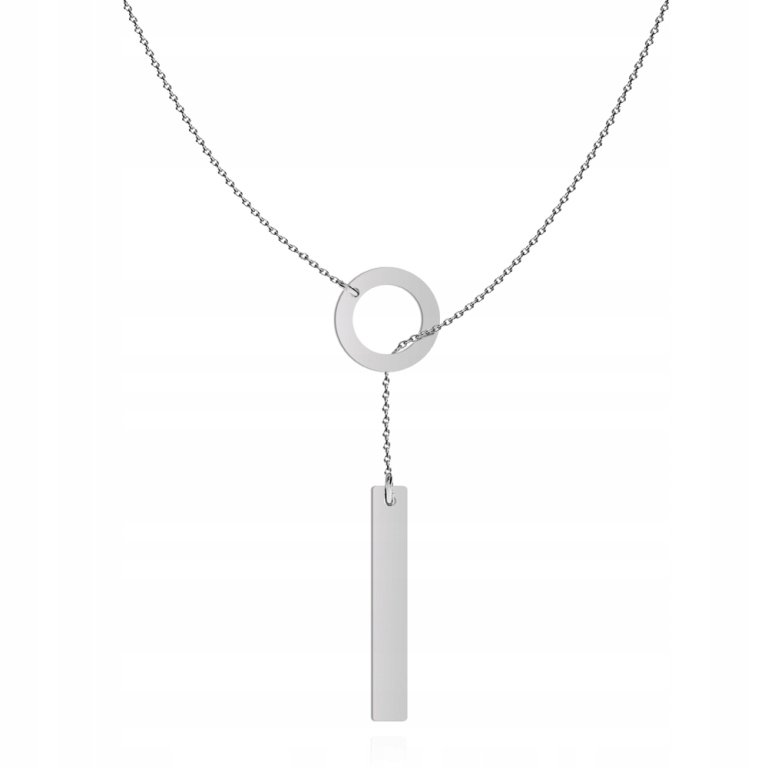 Srebrny Naszyjnik Krawat DEDYKACJA GRATIS