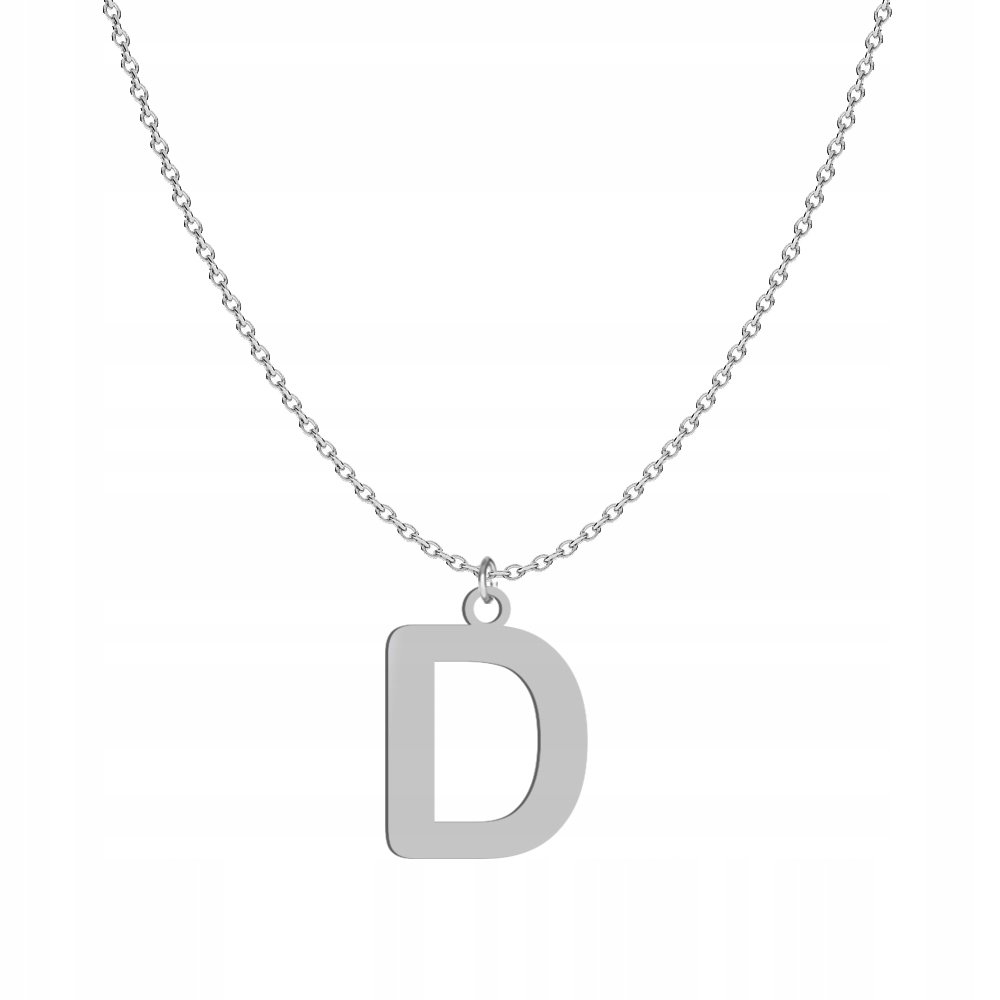 Srebrny naszyjnik LITERA D DEDYKACJA GRATIS
