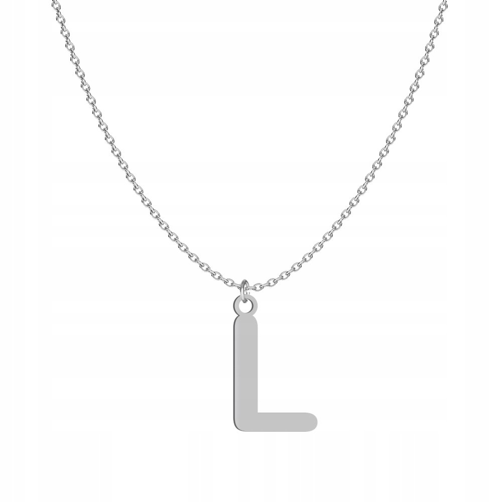 Srebrny naszyjnik LITERA L DEDYKACJA GRATIS