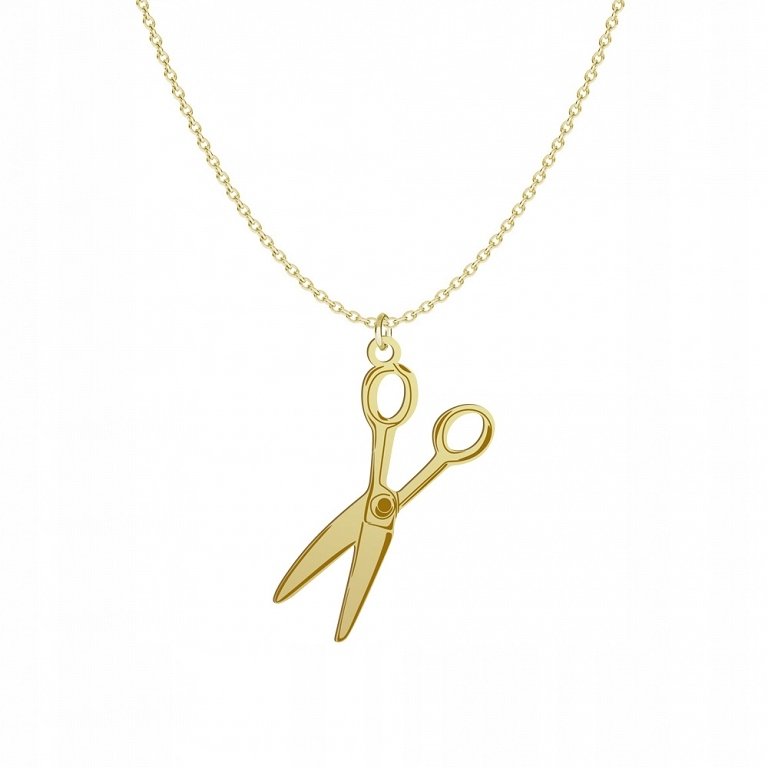 Złoty Naszyjnik Nożyczki Prezent dla Fryzjera 925 DEDYKACJA GRATIS
