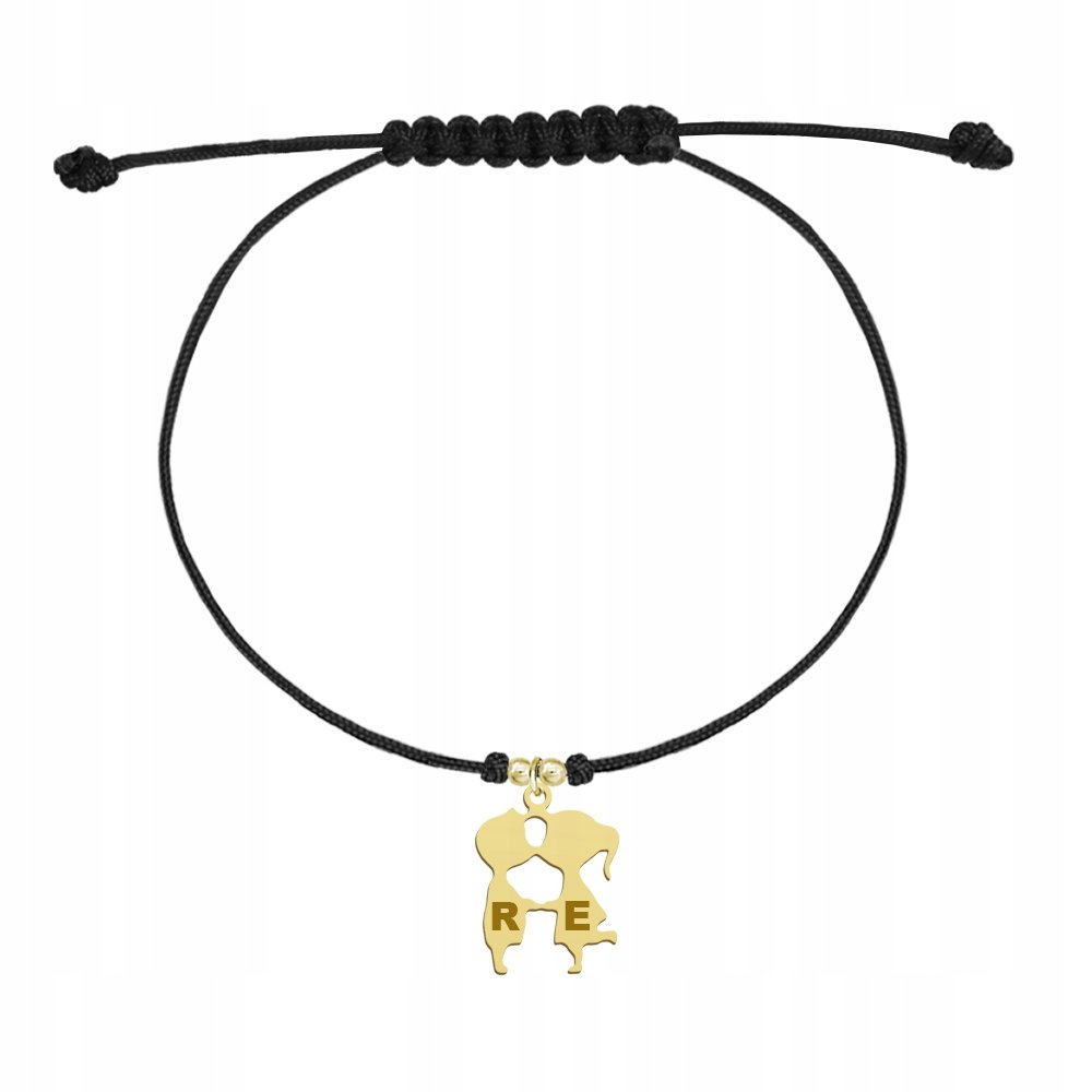 Bransoletka Złota Całująca Para Dzień Kobiet 925 GRAWER ŻYCZENIA GRATIS