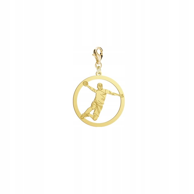 Pozłacany Charms Piłka ręczna DEDYKACJA GRATIS