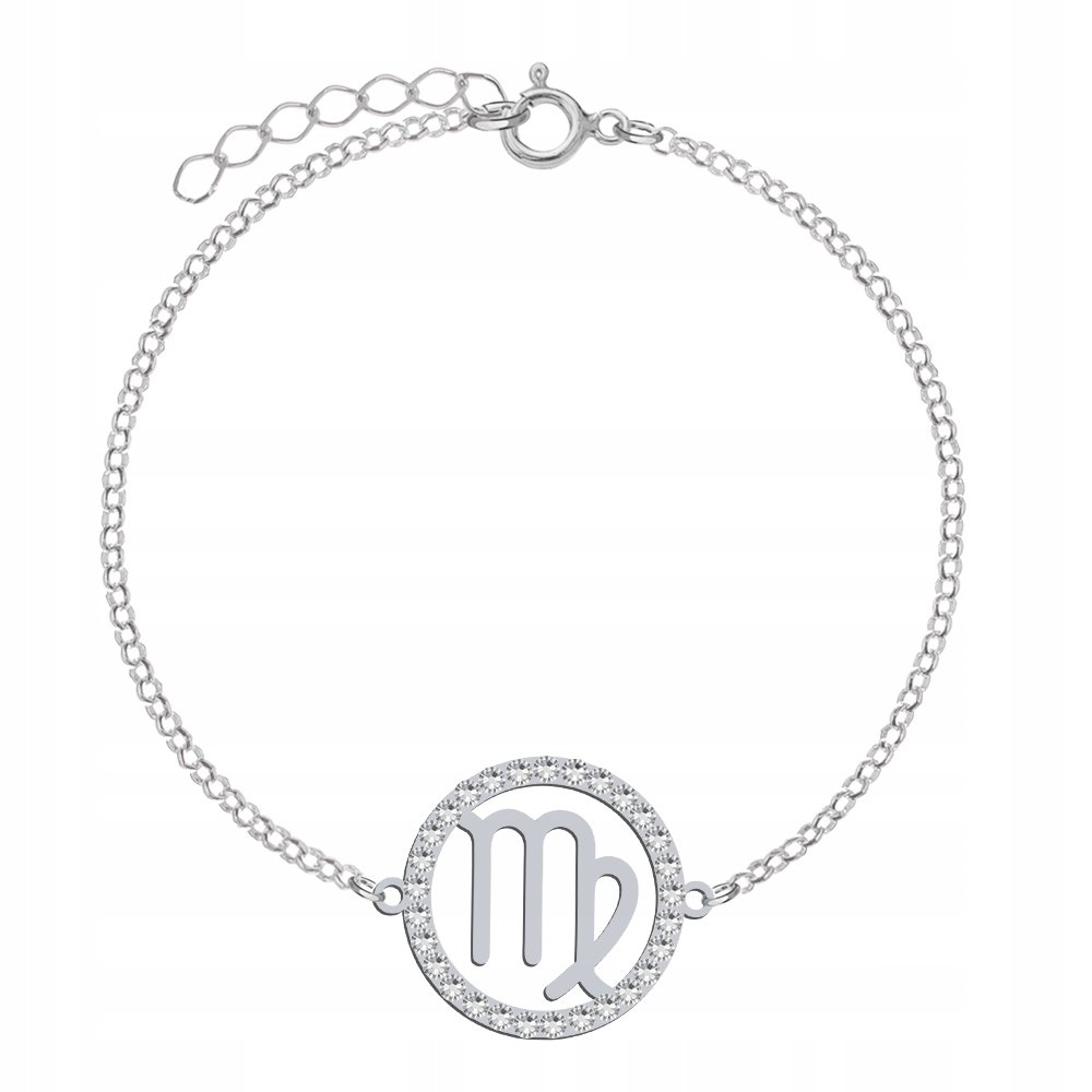 Bransoletka Znak Zodiaku PANNA SREBRO DEDYKACJA GR