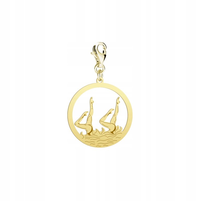 Pozłacana Charms Pływanie Synchroniczne DEDYKACJA