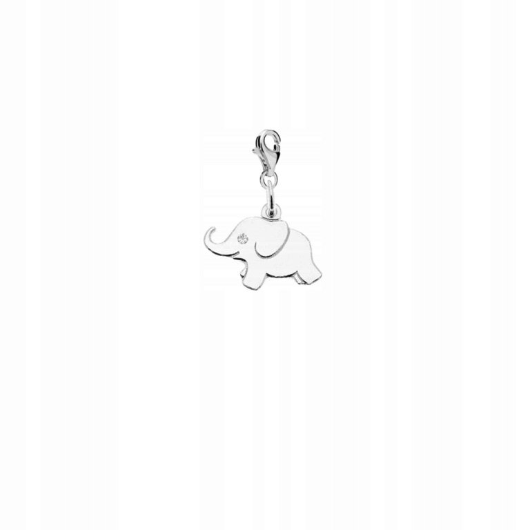 Srebrny Charms SŁONIK DEDYKACJA GRATIS