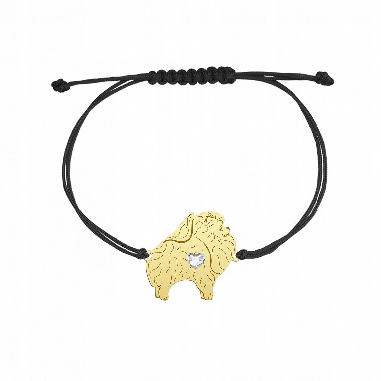 Pozłacana Bransoletka z psem Szpic Pomeranian GRAW